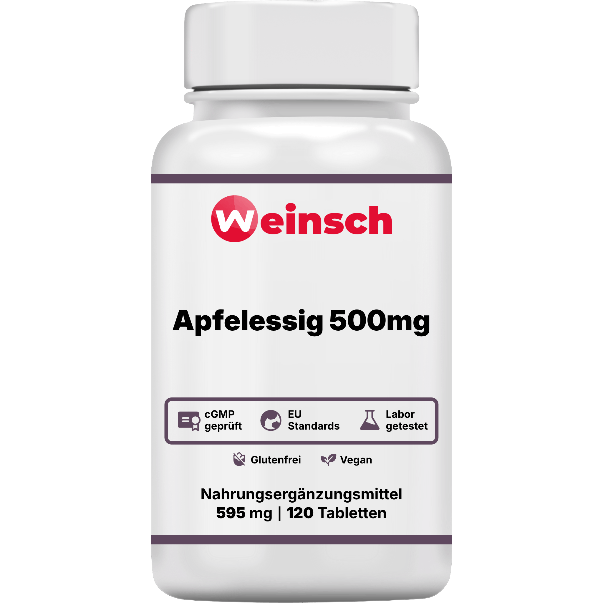 Apfelessig 500mg verpackung flasche WHEDE.png