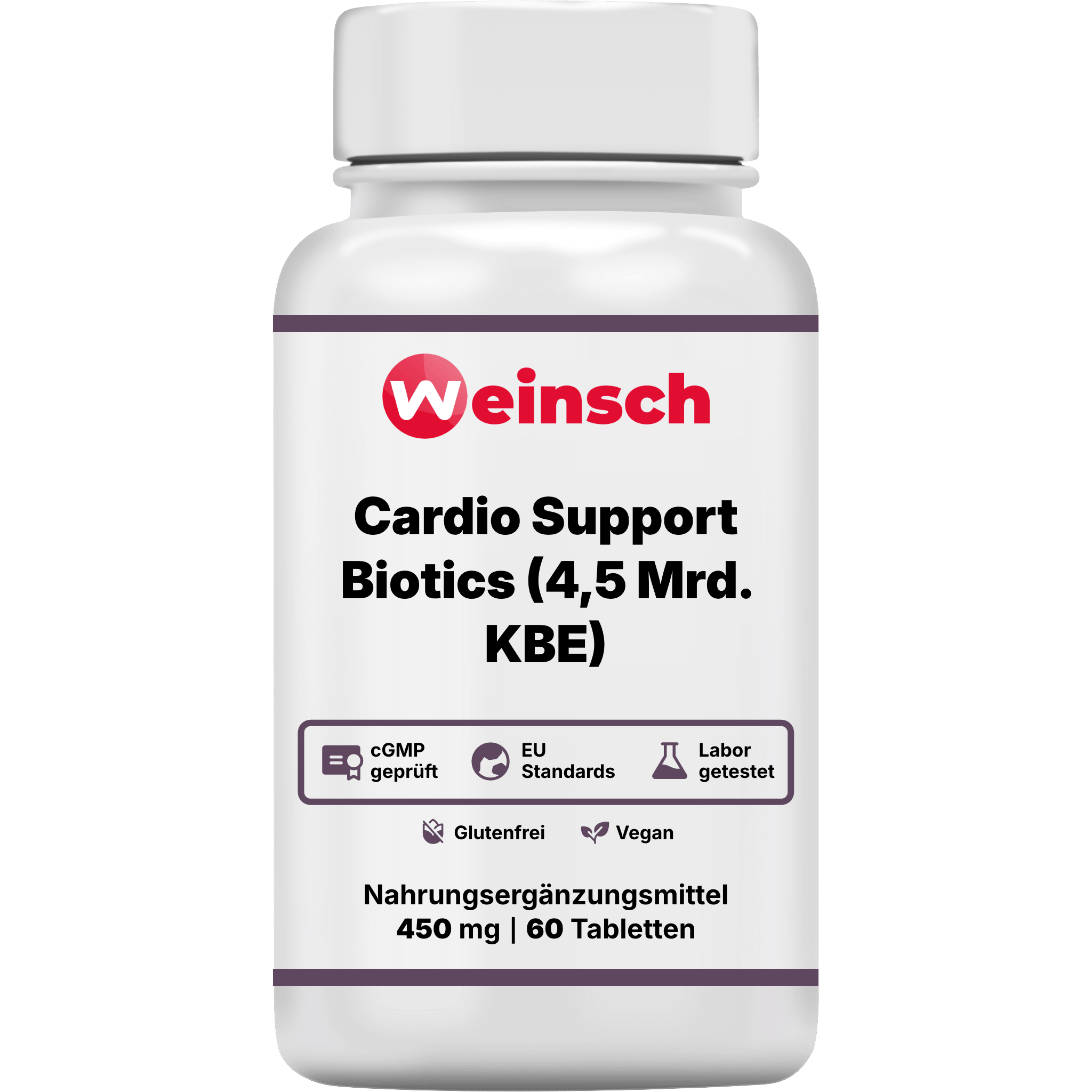 Cardio support biotics 4 5 mrd kbe verpackung flasche WHEDE.png