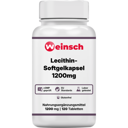 Lecithin softgelkapsel 1200mg verpackung flasch WHEDE.png