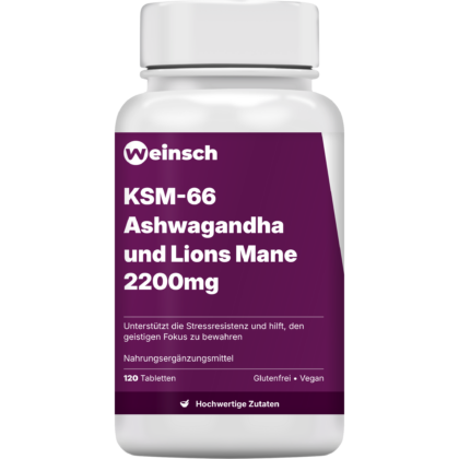 Ksm 66 ashwagandha und lions mane 2200mg verpackung flasche 1.png