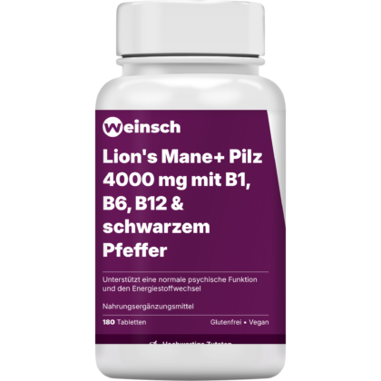 Lion s mane pilz 4000 mg mit b1 b6 b12 schwarzem pfeffer verpackung flasche.png