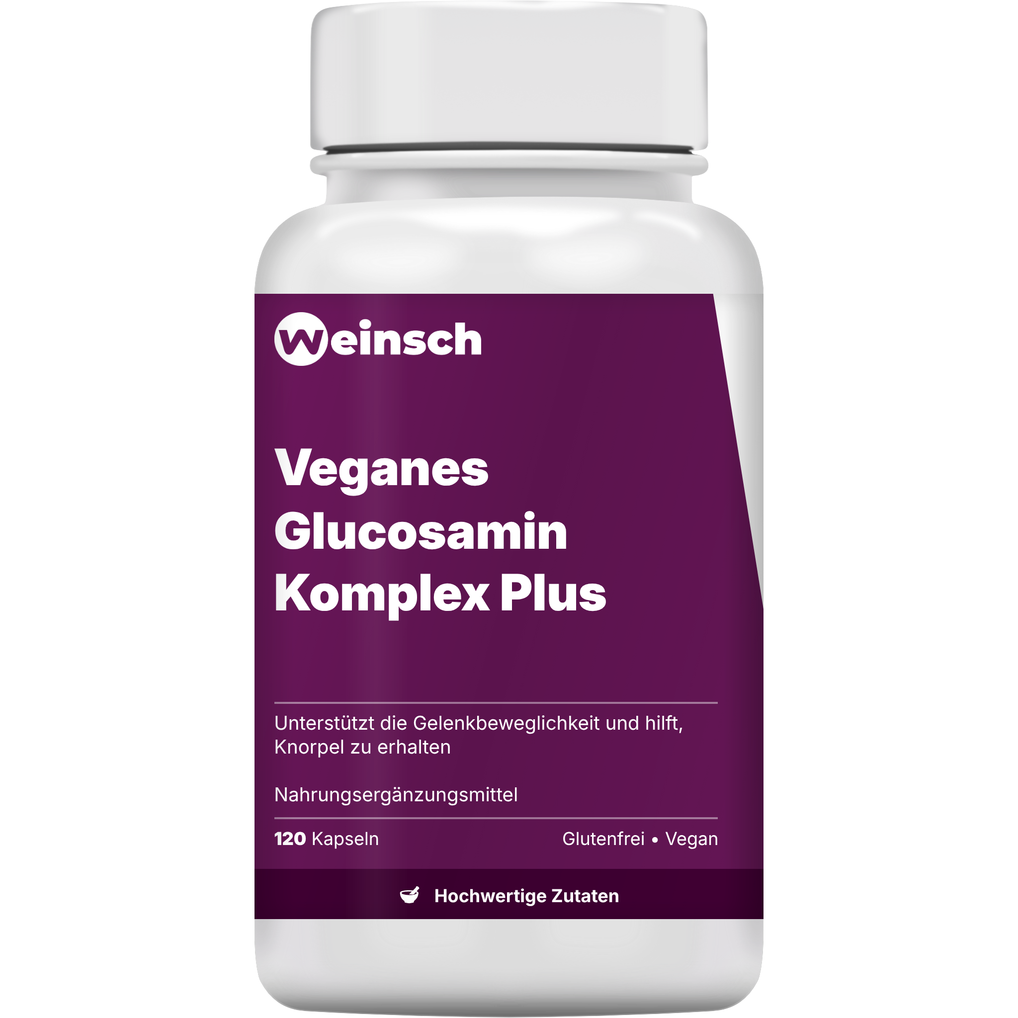 Veganes glucosamin komplex plus verpackung flasche wei.png